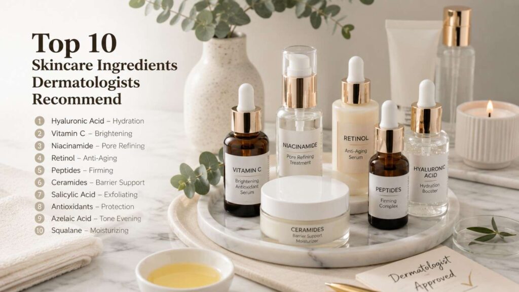 Top 10 Skincare Ingredients Dermatologists Recommend